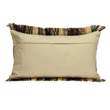 14" X 24" Brown and Beige Cotton Throw Pillow With Fringe - Homeroots