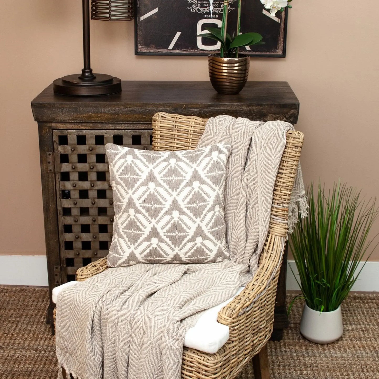 Antique Light Toned Throw Pillow - Homeroots - Flyclothing LLC