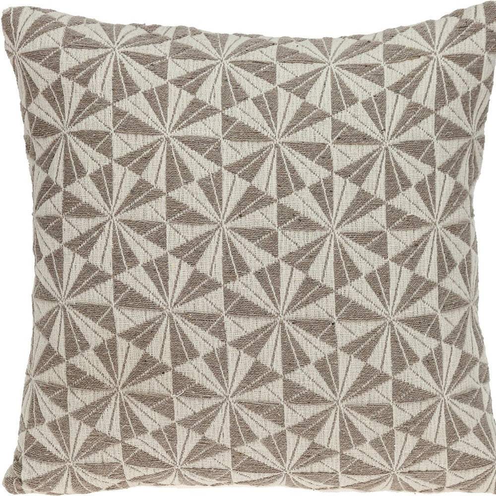 Pale Brown Pinwheels Throw Pillow - Homeroots - Flyclothing LLC