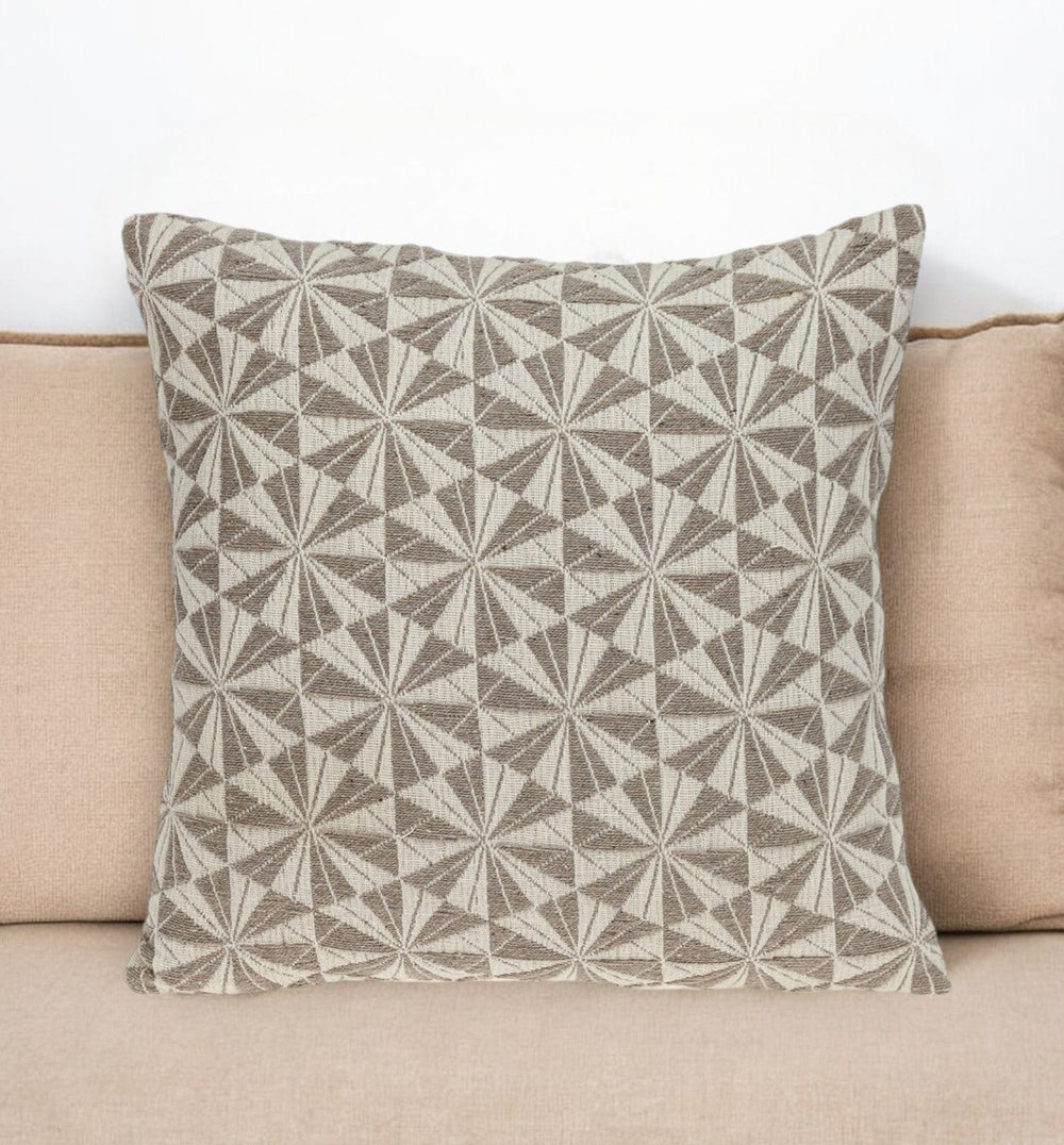 Pale Brown Pinwheels Throw Pillow - Homeroots