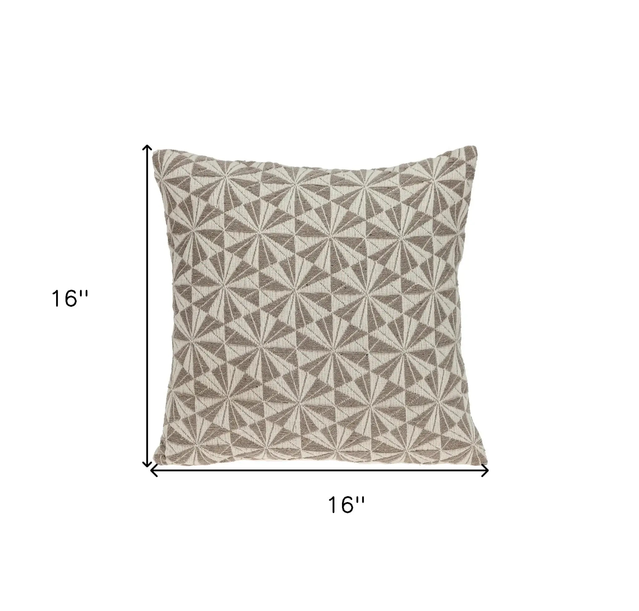 Pale Brown Pinwheels Throw Pillow - Homeroots - Flyclothing LLC