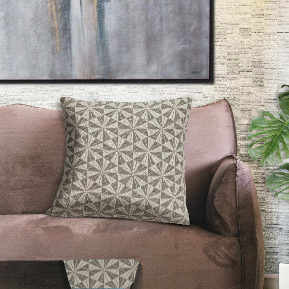 Pale Brown Pinwheels Throw Pillow - Homeroots - Flyclothing LLC