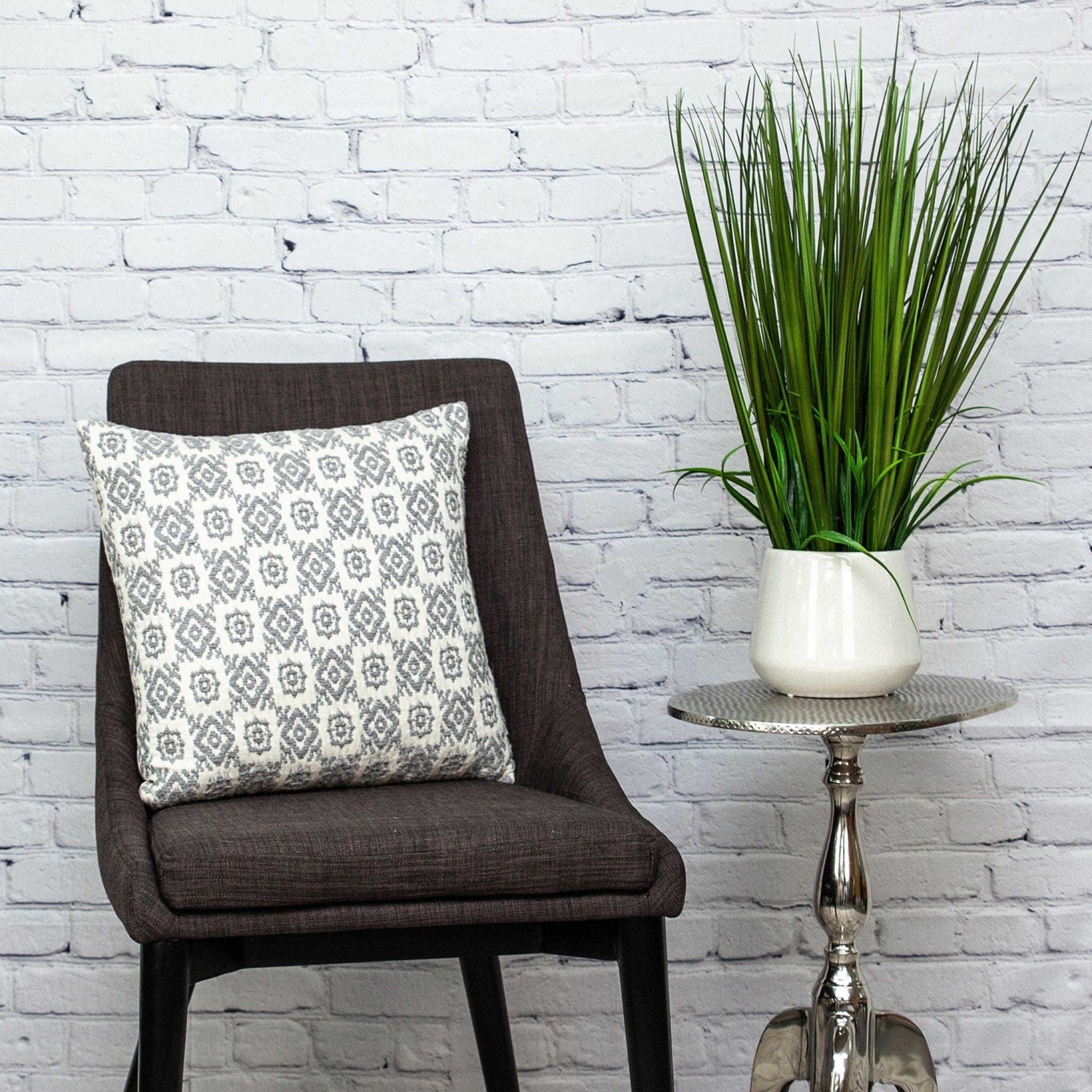 16" Gray Cotton Throw Pillow - Homeroots - Flyclothing LLC