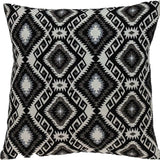 Jet Black And White Geo Throw Pillow - Homeroots - Flyclothing LLC