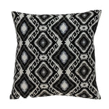 Jet Black And White Geo Throw Pillow - Homeroots