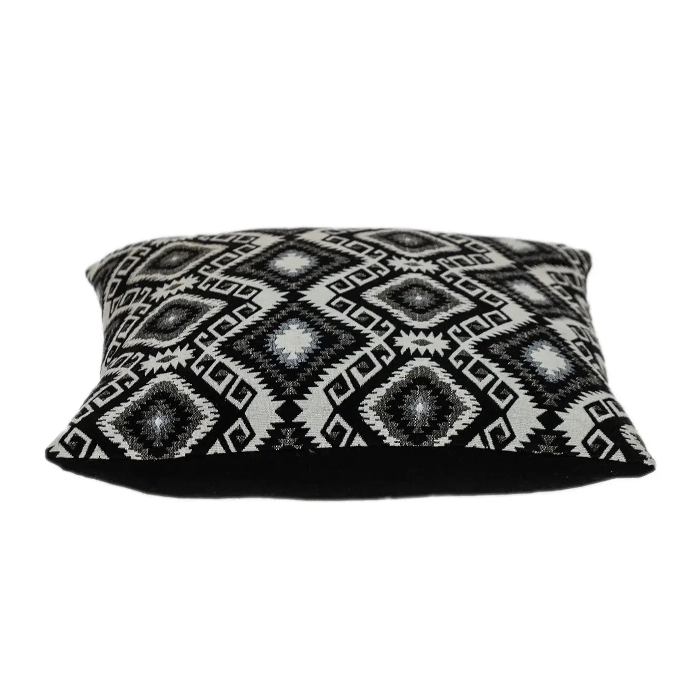 Jet Black And White Geo Throw Pillow - Homeroots - Flyclothing LLC