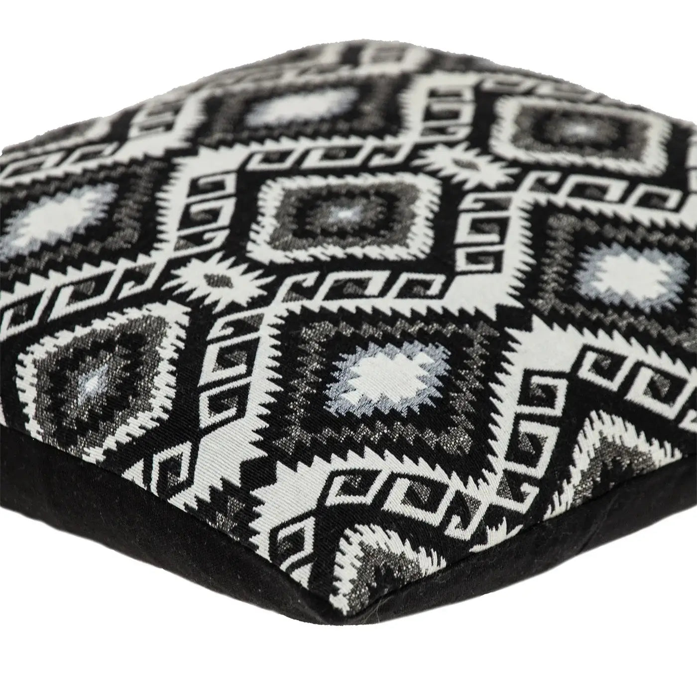 Jet Black And White Geo Throw Pillow - Homeroots - Flyclothing LLC