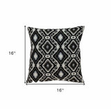 Jet Black And White Geo Throw Pillow - Homeroots - Flyclothing LLC
