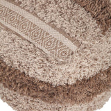 Boho Shaggy Khaki Textured Pouf - Homeroots - Flyclothing LLC