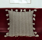 Neutral Sand Woven Throw Pillow - Homeroots