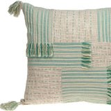 Cream And Mint Woven Throw Pillow - Homeroots - Flyclothing LLC