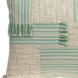 Cream And Mint Woven Throw Pillow - Homeroots - Flyclothing LLC
