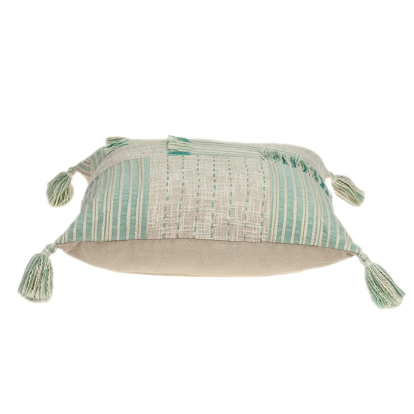 Cream And Mint Woven Throw Pillow - Homeroots - Flyclothing LLC