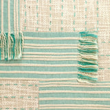 Cream And Mint Woven Throw Pillow - Homeroots - Flyclothing LLC