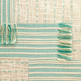 Cream And Mint Woven Throw Pillow - Homeroots - Flyclothing LLC