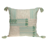 Cream And Mint Woven Throw Pillow - Homeroots