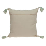 Cream And Mint Woven Throw Pillow - Homeroots