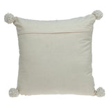 Gray Pearl Pom Throw Pillow - Homeroots