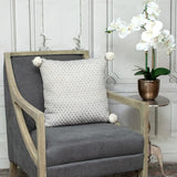 Gray Pearl Pom Throw Pillow - Homeroots - Flyclothing LLC