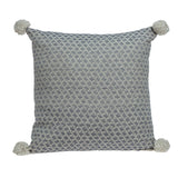 Gray Pearl Pom Throw Pillow - Homeroots