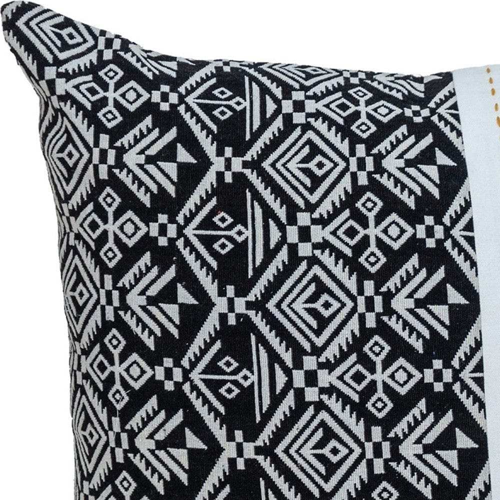Black And White Modern Throw Pillow - Homeroots - Flyclothing LLC