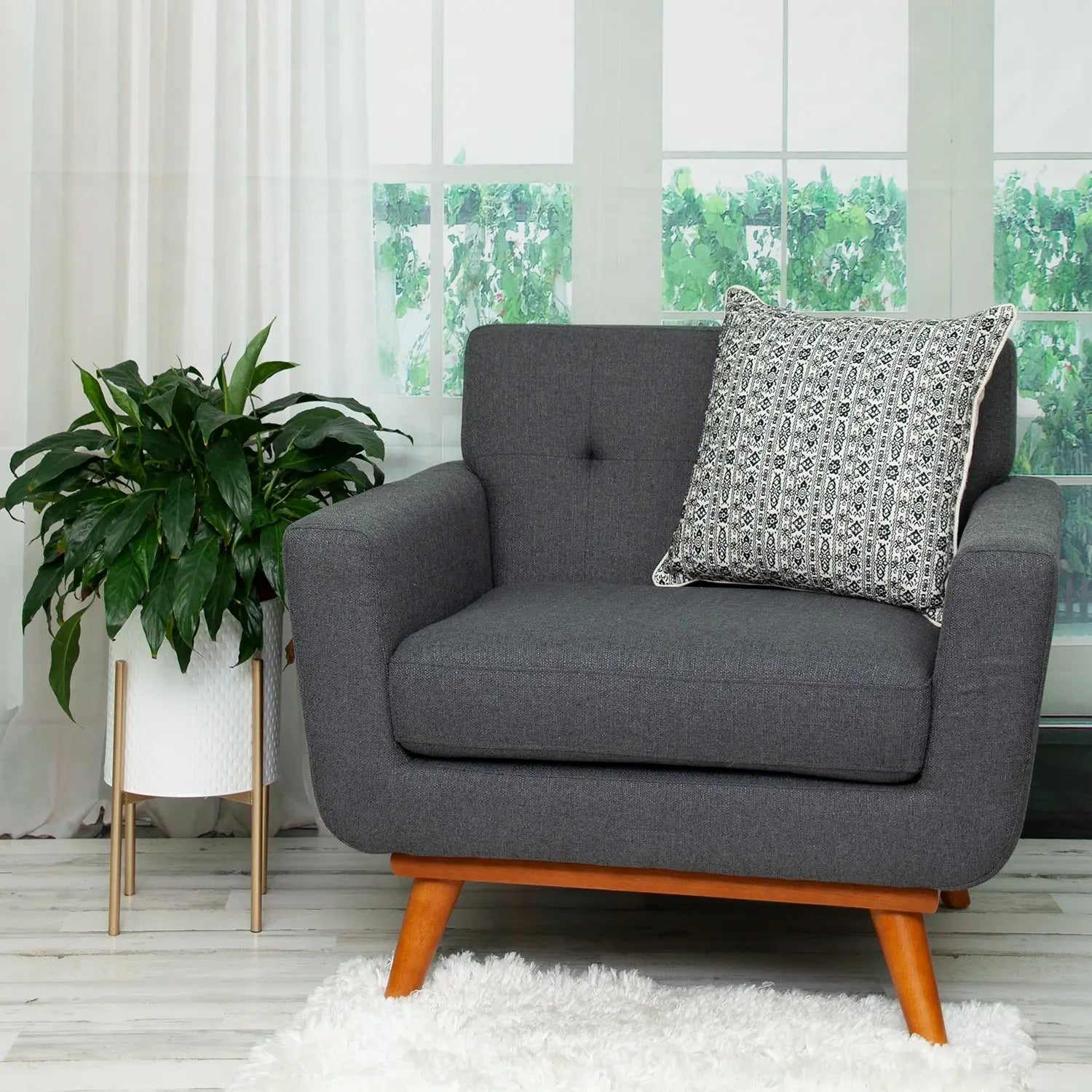 Black And White Vintage Design Throw Pillow - Homeroots - Flyclothing LLC