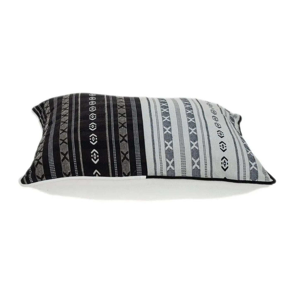 Black And White Abstract Accent Pillow - Homeroots - Flyclothing LLC