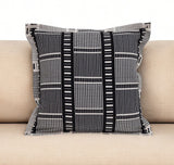 Black And White Abstract Stripes Throw Pillow - Homeroots