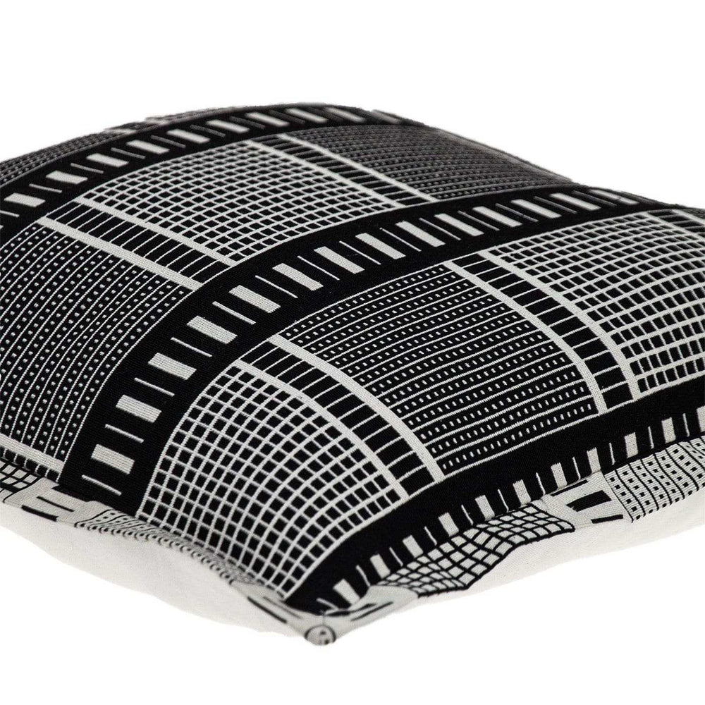 Black And White Abstract Stripes Throw Pillow - Homeroots - Flyclothing LLC