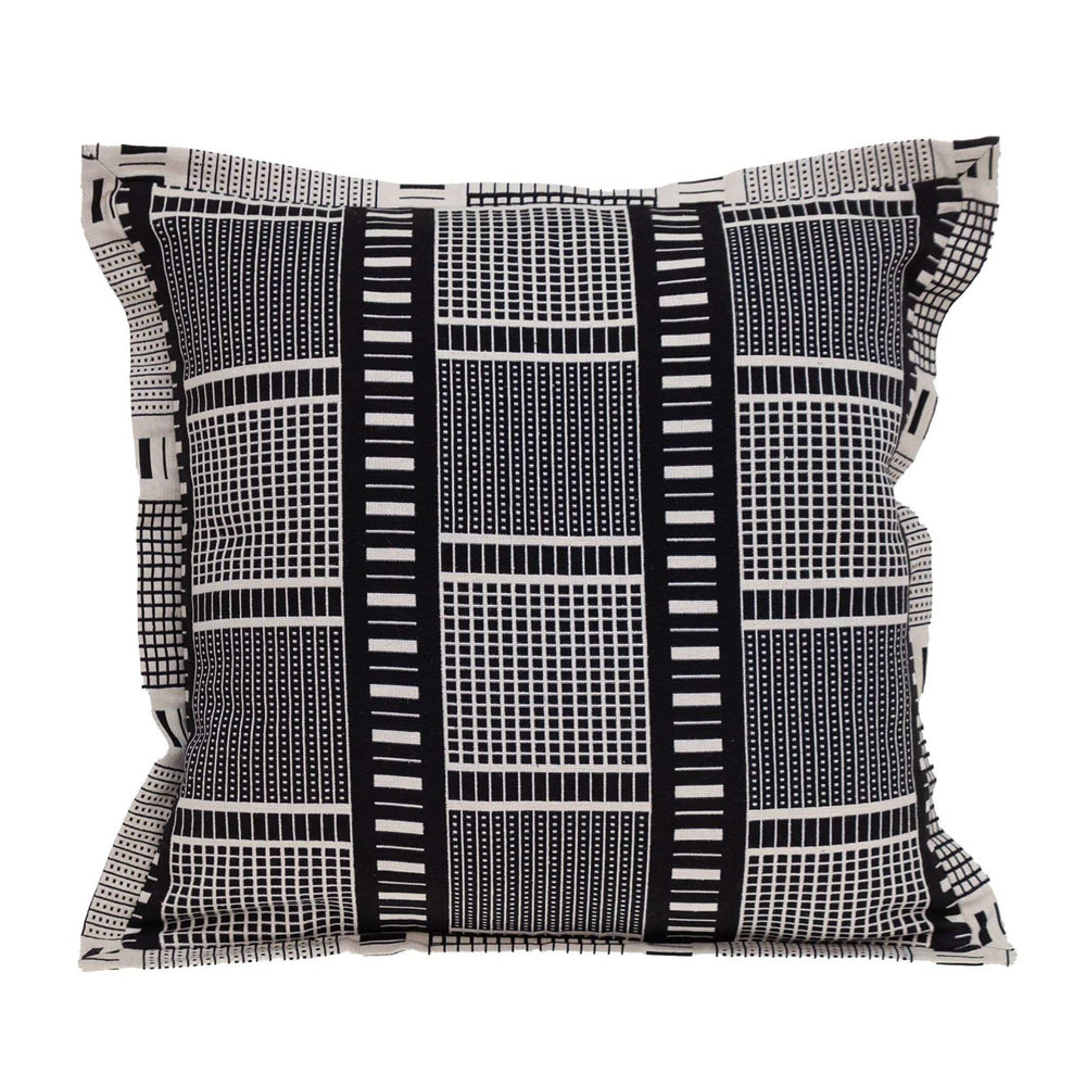 Black And White Abstract Stripes Throw Pillow - Homeroots - Flyclothing LLC