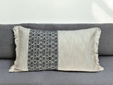 Black And White Geometric Fringe Throw Pillow - Homeroots