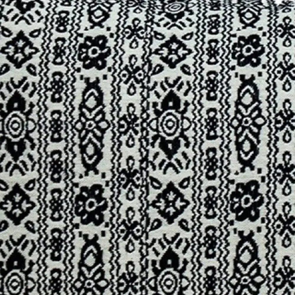Black And White Geometric Fringe Throw Pillow - Homeroots - Flyclothing LLC