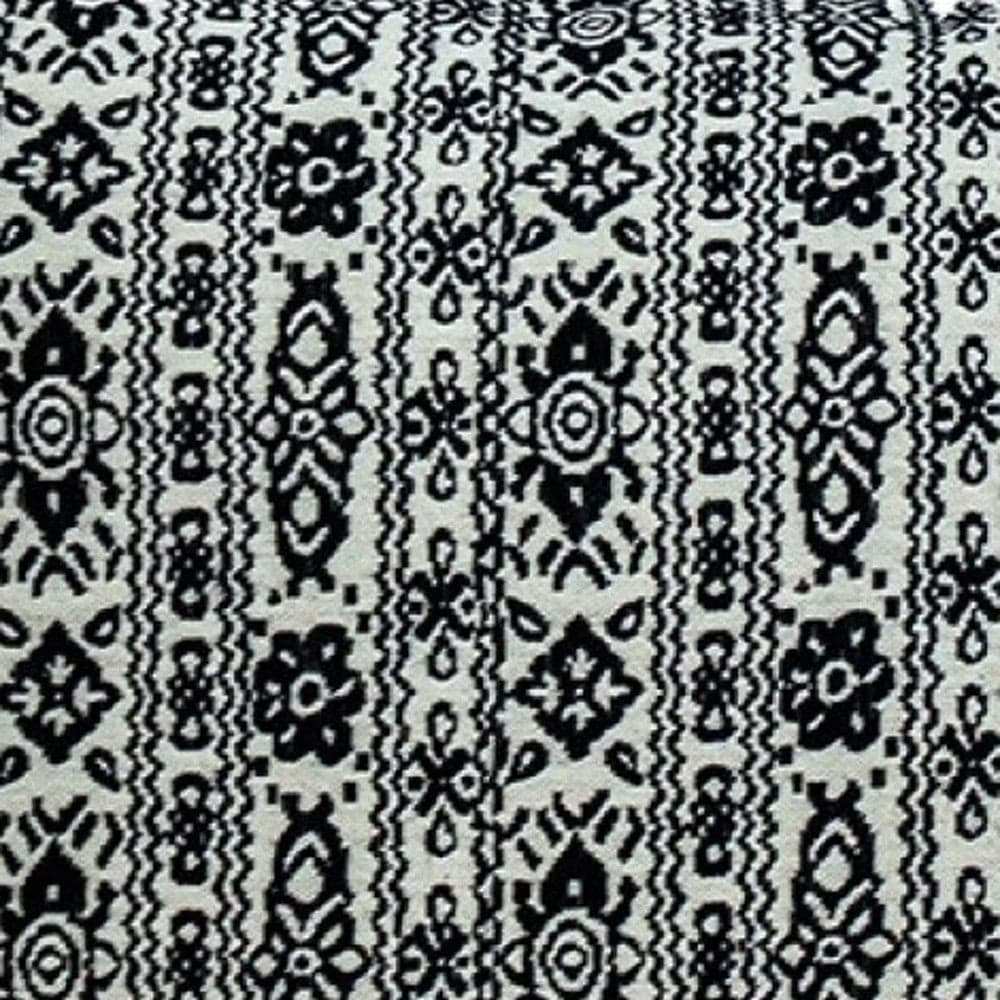 Black And White Geometric Fringe Throw Pillow - Homeroots - Flyclothing LLC