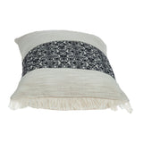 Black And White Geometric Fringe Throw Pillow - Homeroots