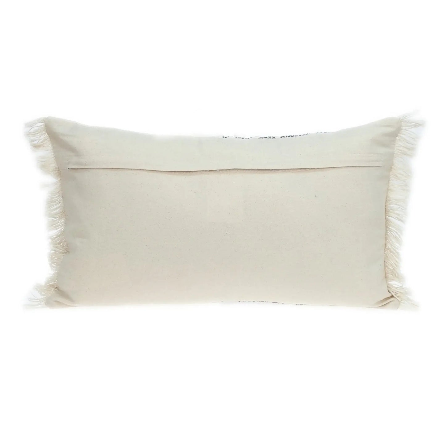 Black And White Geometric Fringe Throw Pillow - Homeroots - Flyclothing LLC