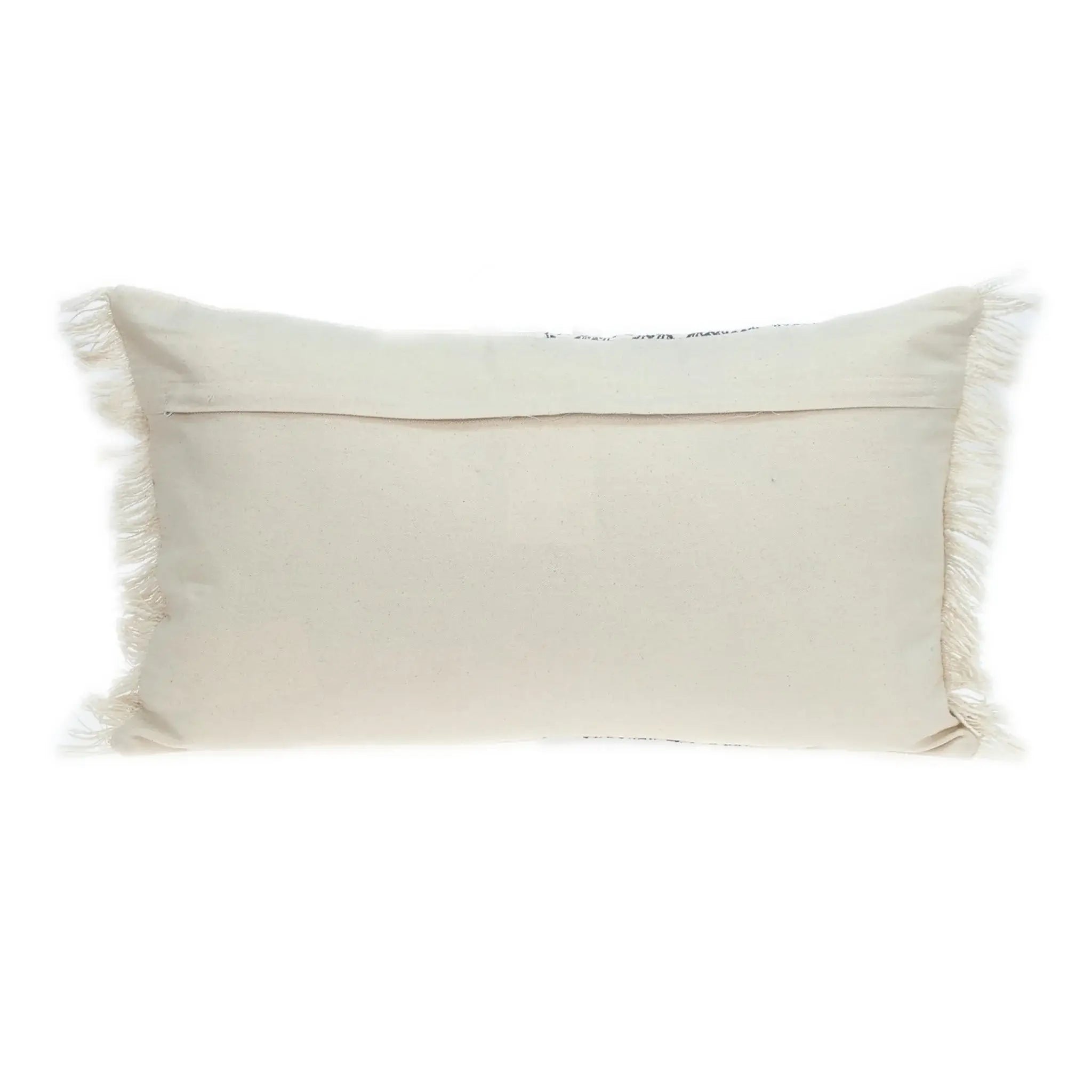 Black And White Geometric Fringe Throw Pillow - Homeroots - Flyclothing LLC