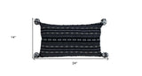 Black And Gray X Pom Throw Pillow - Homeroots - Flyclothing LLC