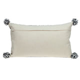 Black And Gray X Pom Throw Pillow - Homeroots
