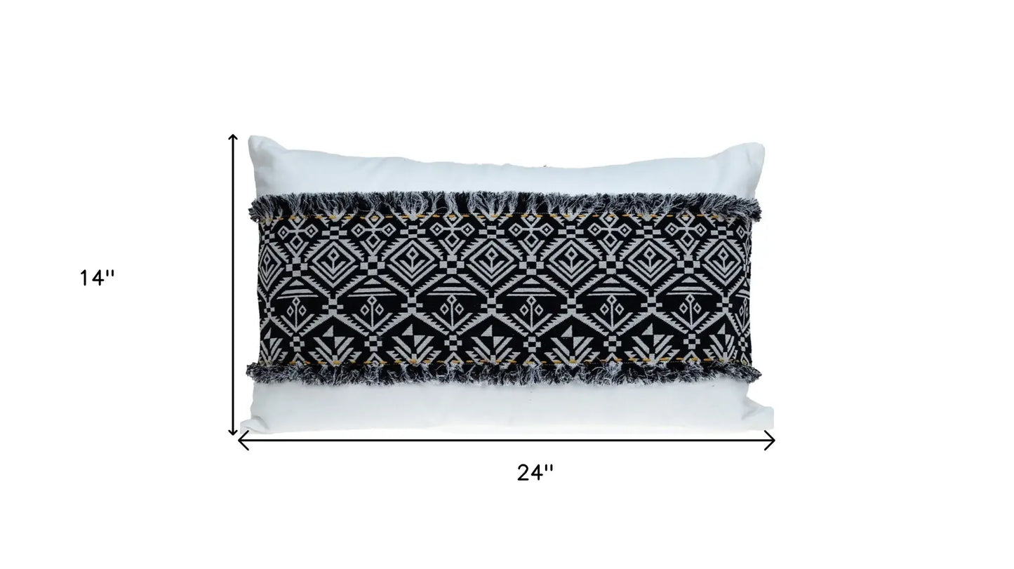 Black And White Patched Throw Pillow - Homeroots - Flyclothing LLC