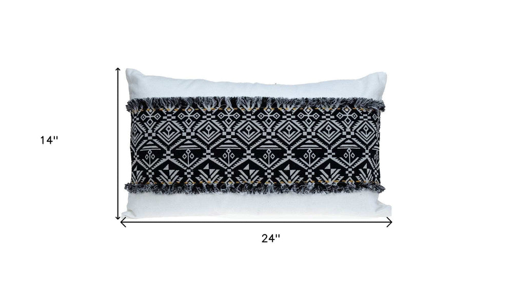 Black And White Patched Throw Pillow - Homeroots - Flyclothing LLC