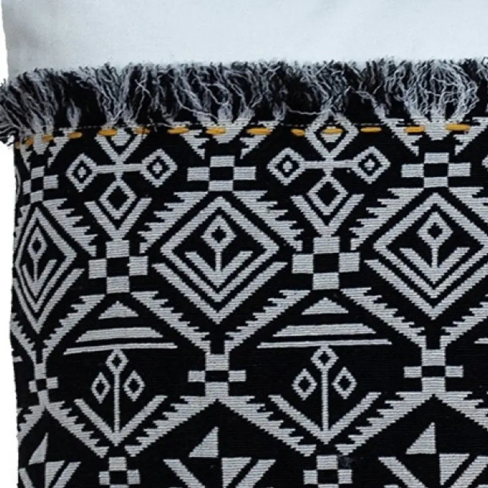 Black And White Patched Throw Pillow - Homeroots - Flyclothing LLC