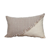 14" X 24" Beige Cotton Throw Pillow With Fringe - Homeroots