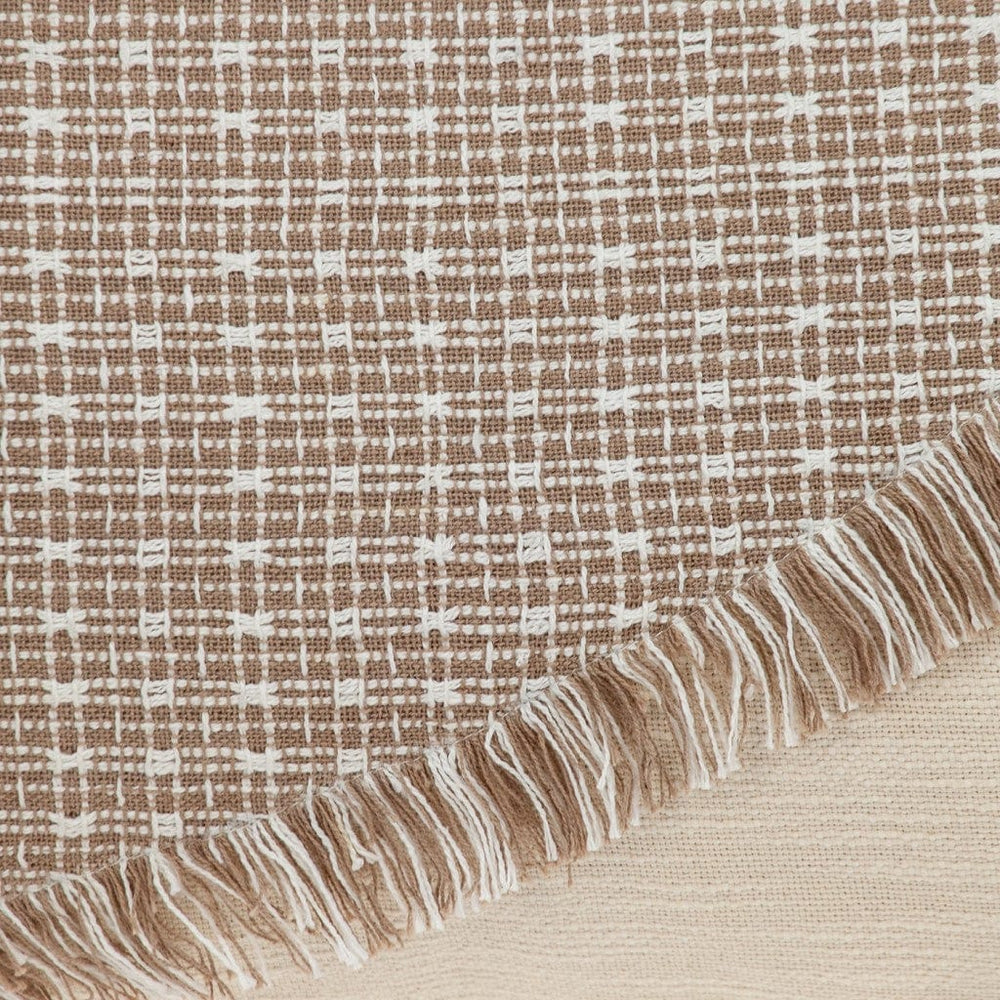 14" X 24" Beige Cotton Throw Pillow With Fringe - Homeroots - Flyclothing LLC
