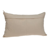 14" X 24" Beige Cotton Throw Pillow With Fringe - Homeroots