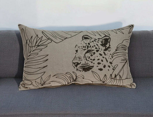 Jaguar Silhoutte Lumbar Throw Pillow - Homeroots - Flyclothing LLC