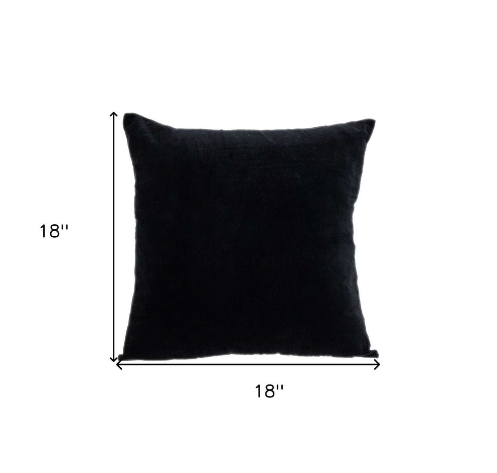 Black Velvet Two Tone Throw Pillow - Homeroots - Flyclothing LLC
