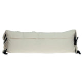 12" X 35" Black and White Plaid Cotton Lumbar Throw Pillow With Fringe - Homeroots - Flyclothing LLC