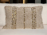 Boho Woven Shaggy Sequin Lumbar Pillow - Homeroots