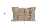 Boho Woven Shaggy Sequin Lumbar Pillow - Homeroots - Flyclothing LLC