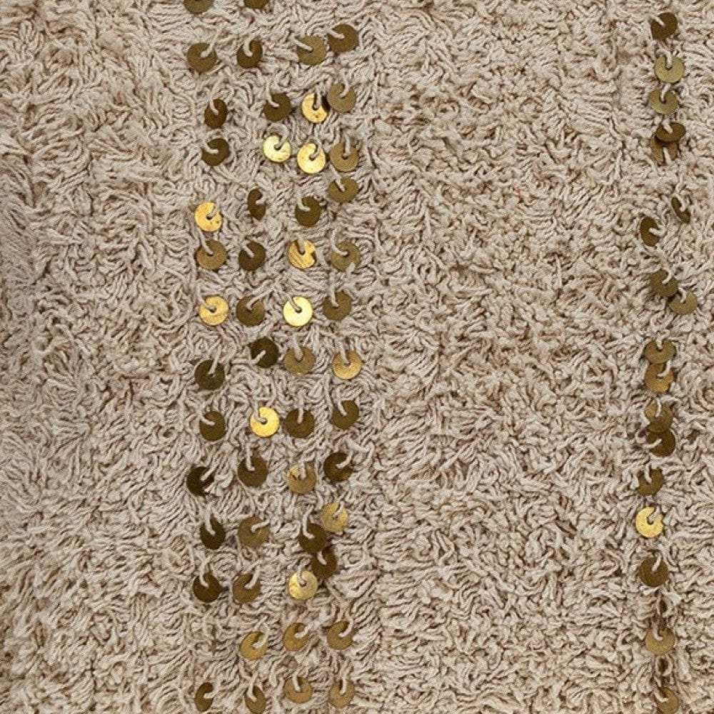 Boho Woven Shaggy Sequin Lumbar Pillow - Homeroots - Flyclothing LLC